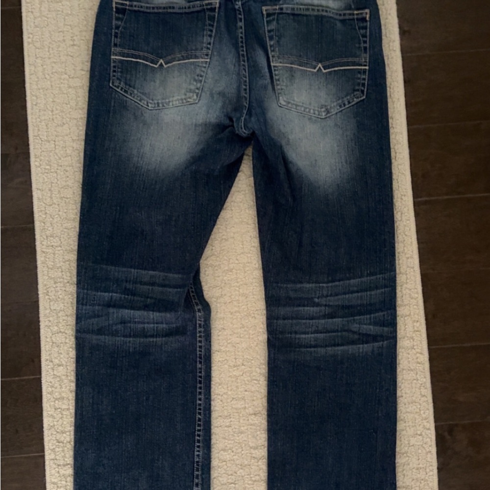 Buffalo David Bitton Men's Washed Blue Straight Jeans